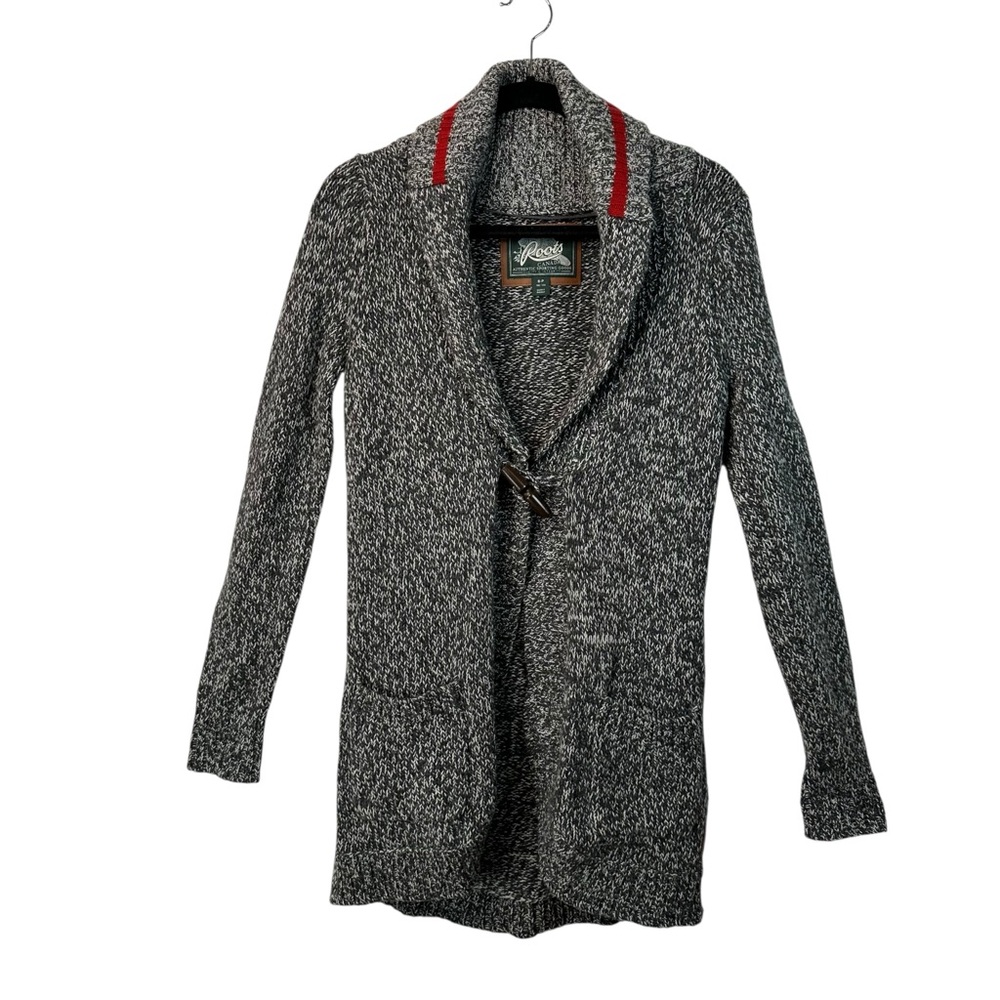 Roots Shawl Collar Toggle Sweater Small Cabincore Heritage Knit Cozy Layers